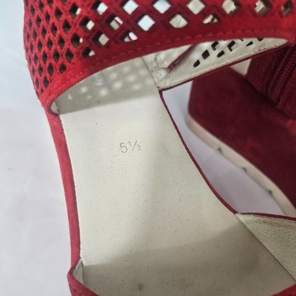 Gabor Womens 5.5 Wedge Sandals Velvety Suede Platform Comfort Shoes - Picture 3 of 10